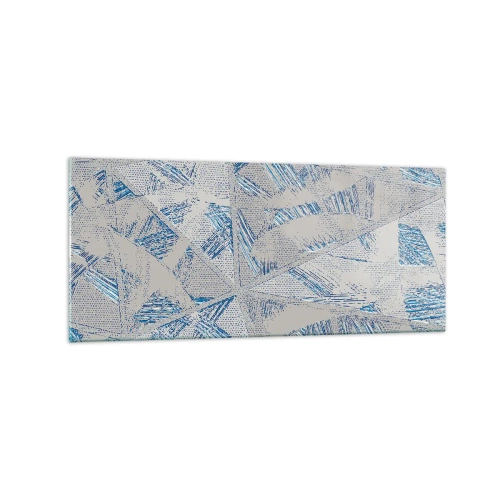 Quadro em vidro - Em um labirinto azul e cinza - 120x50 cm