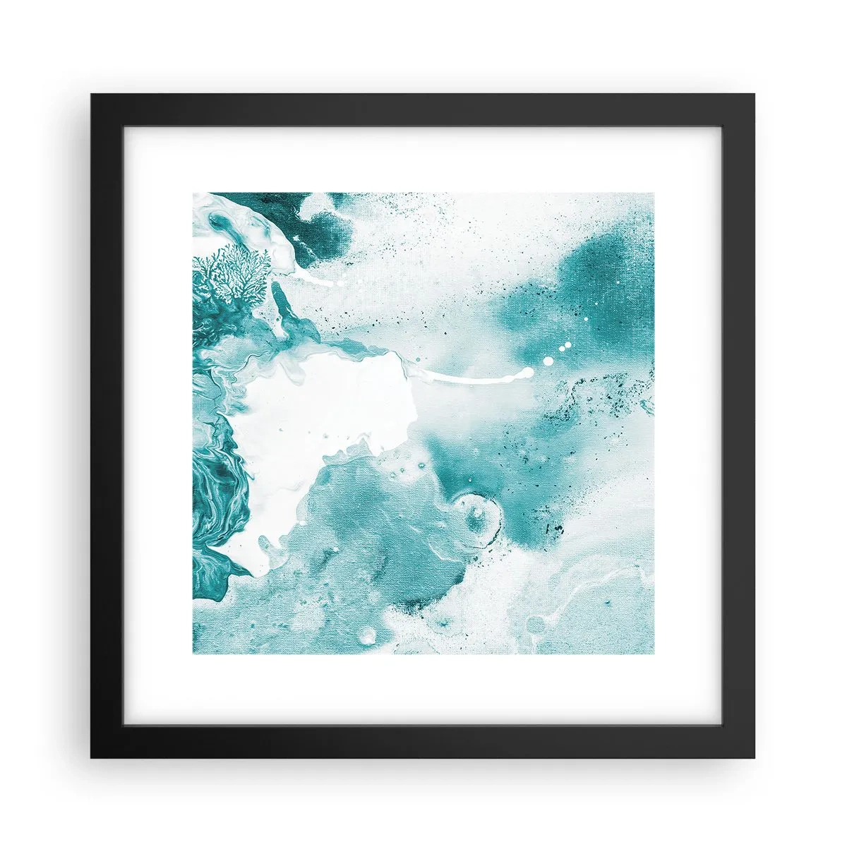 Pôster com moldura preta - Inundado em azul - 30x30 cm