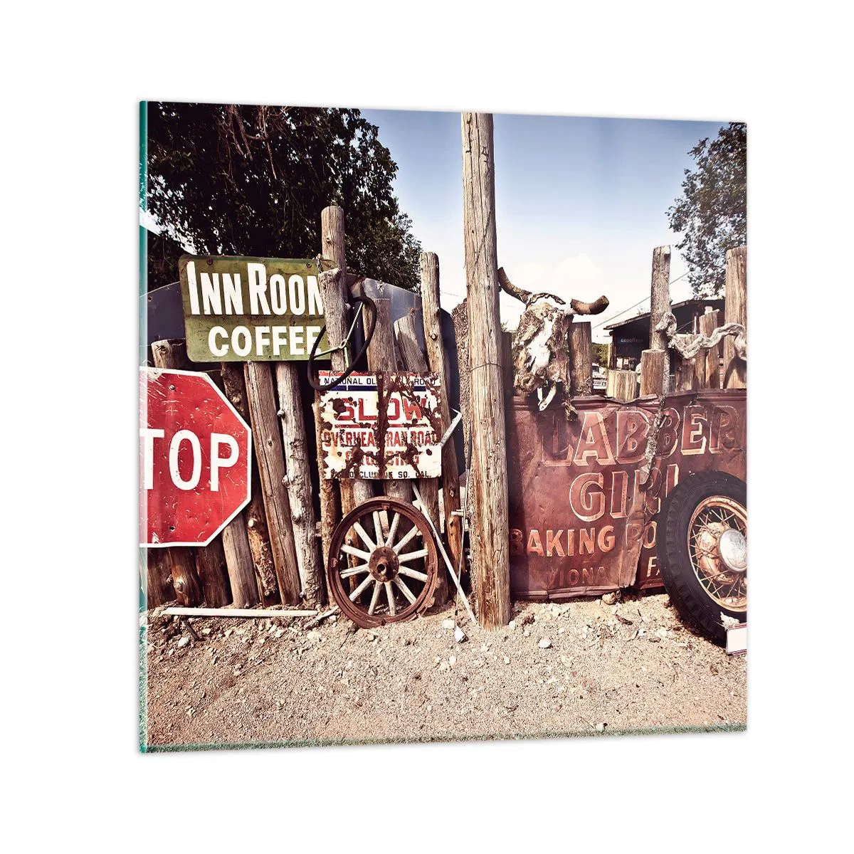 Quadro em vidro - E o tempo parou - 70x70 cm