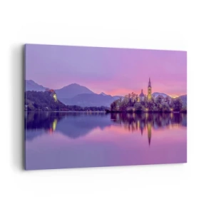 Quadro em tela - Ilha de conto de fadas ao anoitecer  - 100x70 cm