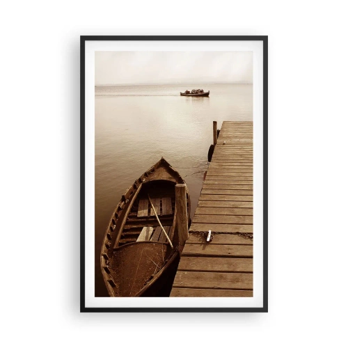 Pôster com moldura preta - Paz de espírito - 61x91 cm