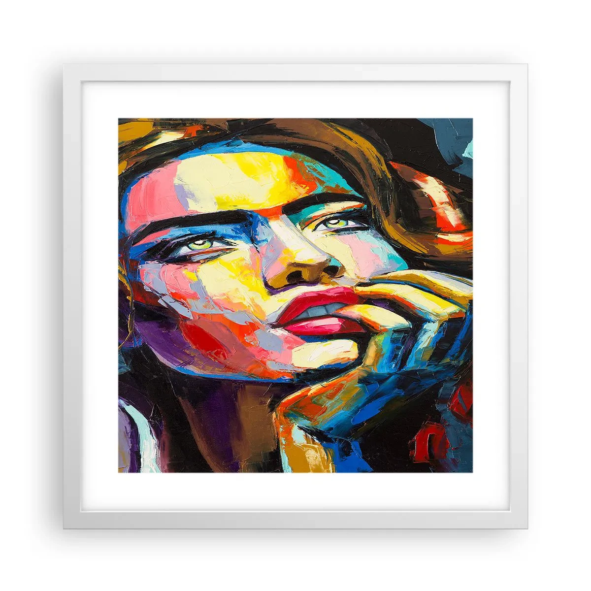 Pôster em moldura branca - Sonhos como pássaros voando no céu - 40x40 cm