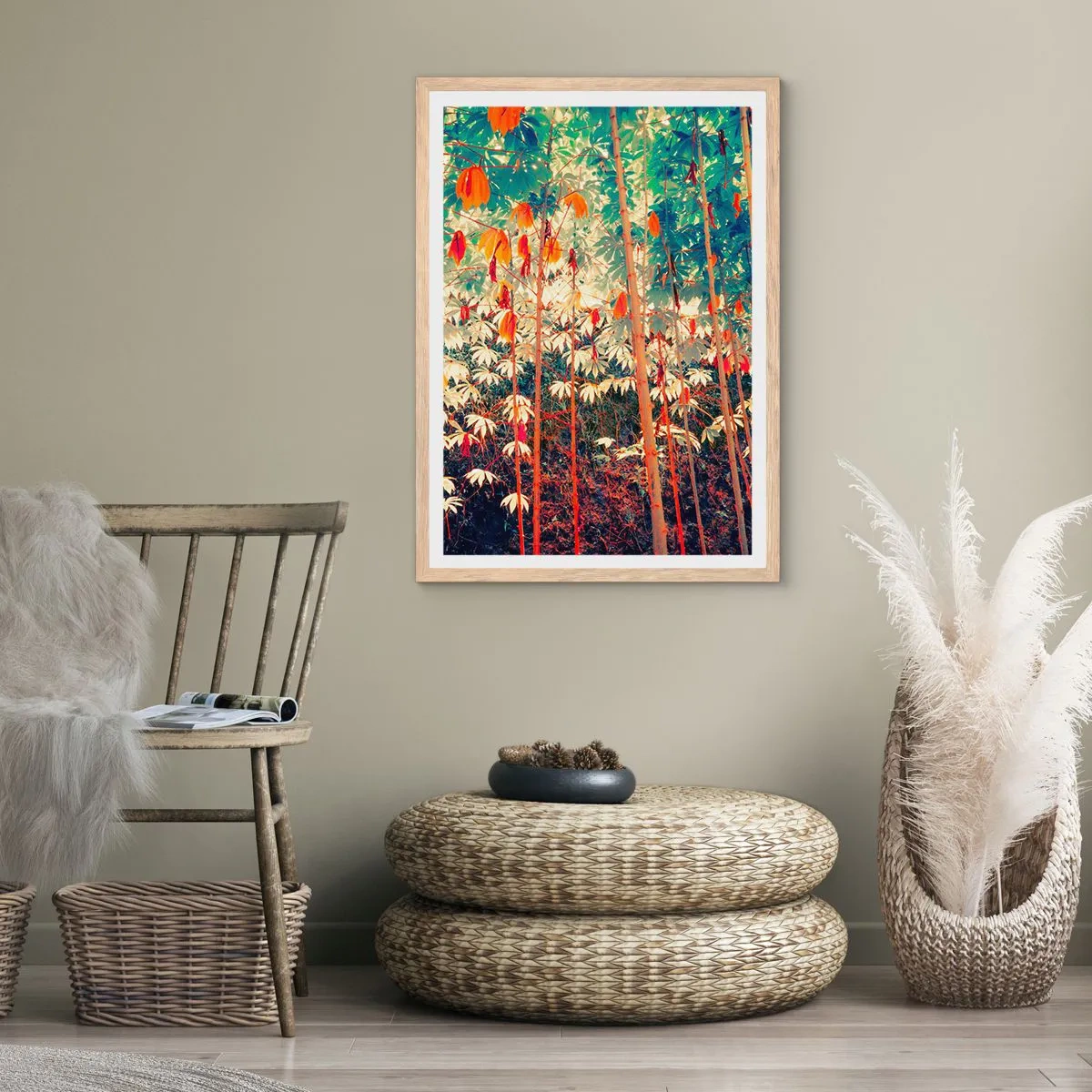 Pôster com moldura de carvalho claro - A vida secreta das folhas - 70x100 cm