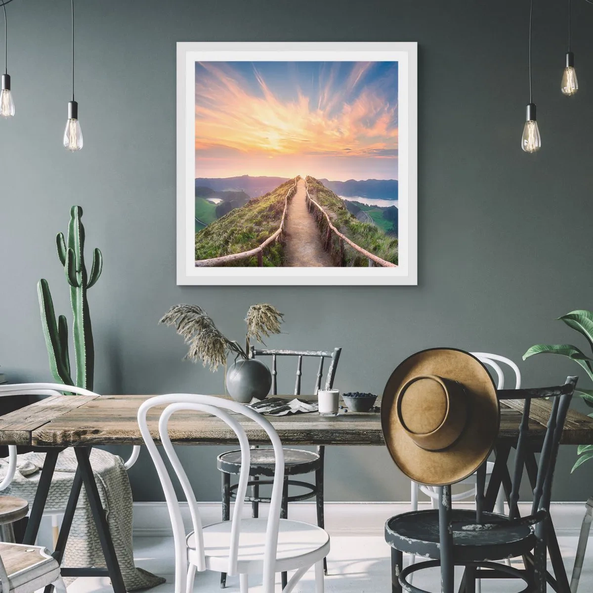 Pôster em moldura branca - Perto do céu - 50x50 cm