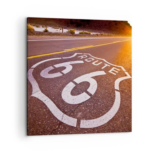 Quadro em tela - A famosa estrada 66 - 50x50 cm