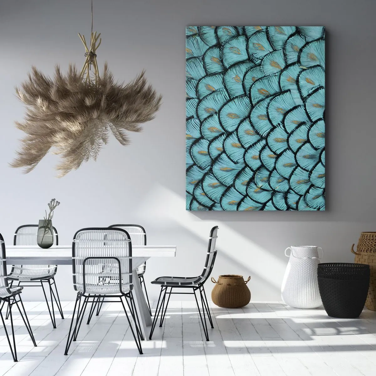 Quadro em tela - A grande gala de penas - 65x120 cm