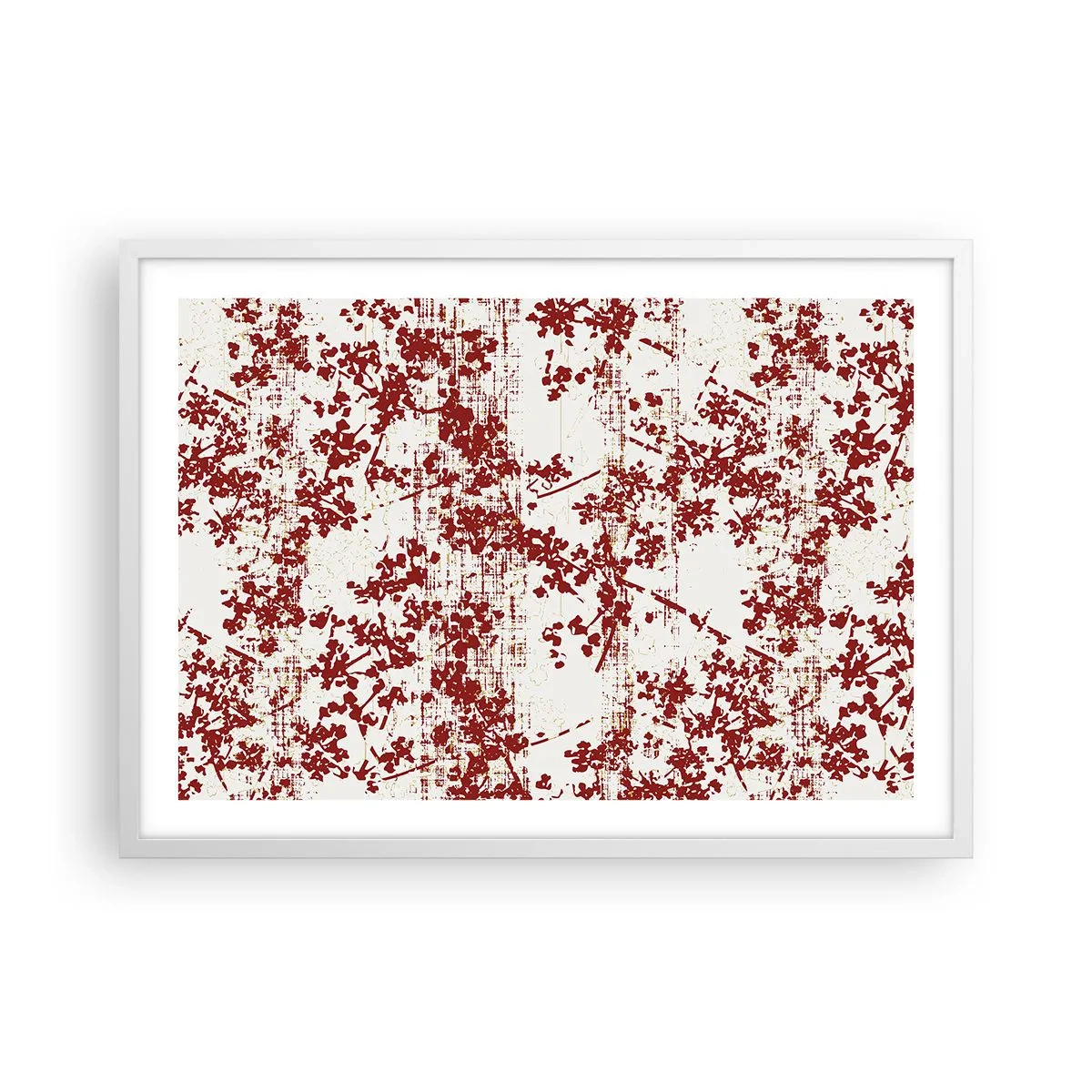 Pôster em moldura branca - Como chita antiga - 70x50 cm