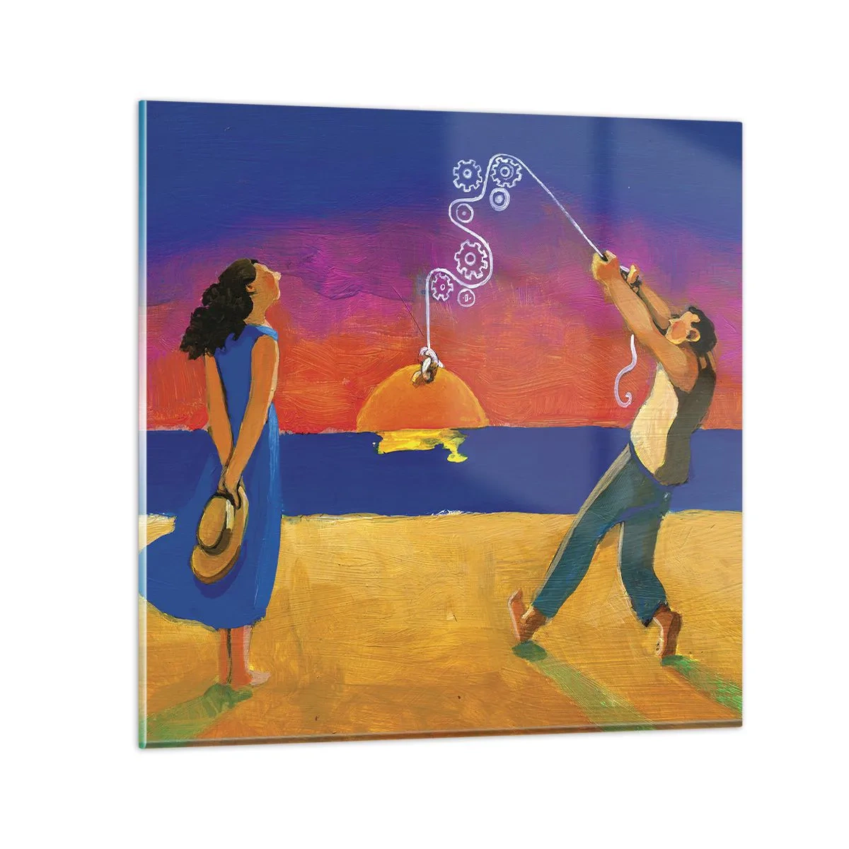 Quadro em vidro - Mais do que uma estrela do céu - 70x70 cm