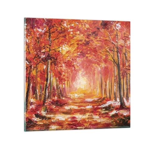 Quadro em vidro - Floresta de cobre - 60x60 cm