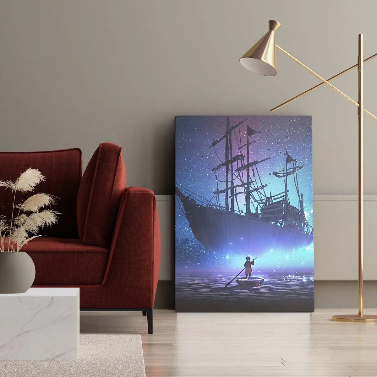 Quadro em tela - Um encontro com o mito do mar - 50x70 cm