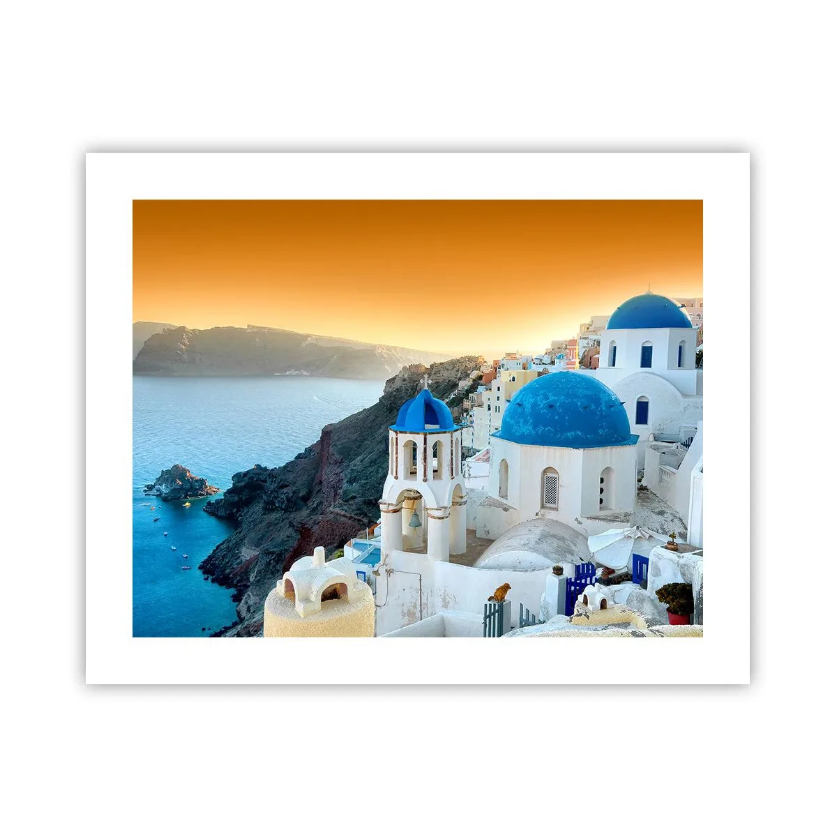 Pôster - Santorini - abraçada às rochas - 50x40 cm