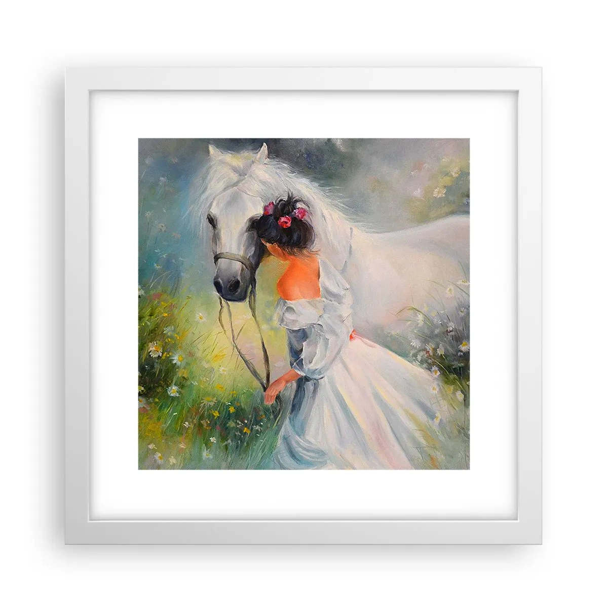 Pôster em moldura branca - Como um belo sonho - 30x30 cm