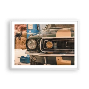 Pôster em moldura branca - Encontro com uma lenda - 70x50 cm