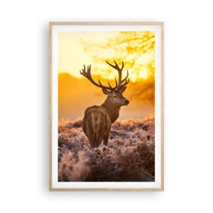 Pôster com moldura de carvalho claro - Rei da floresta de outono - 61x91 cm