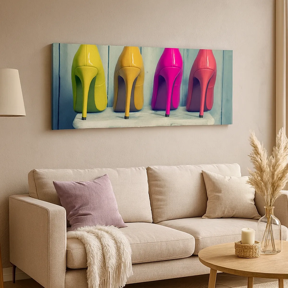 Quadro em tela - Um passeio no arco-íris - 30x30 cm