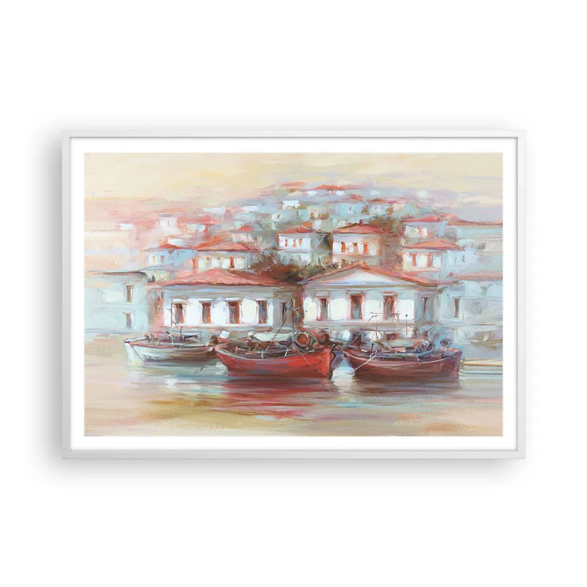 Pôster em moldura branca - Cidade feliz - 100x70 cm