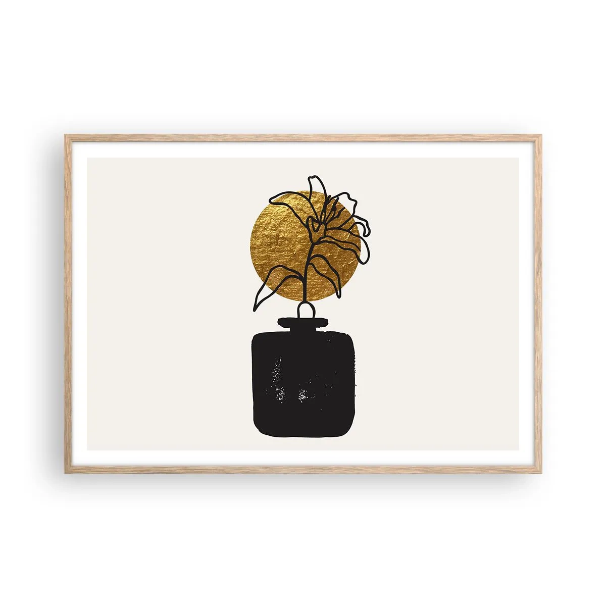 Pôster com moldura de carvalho claro - A beleza vale seu peso em ouro - 100x70 cm