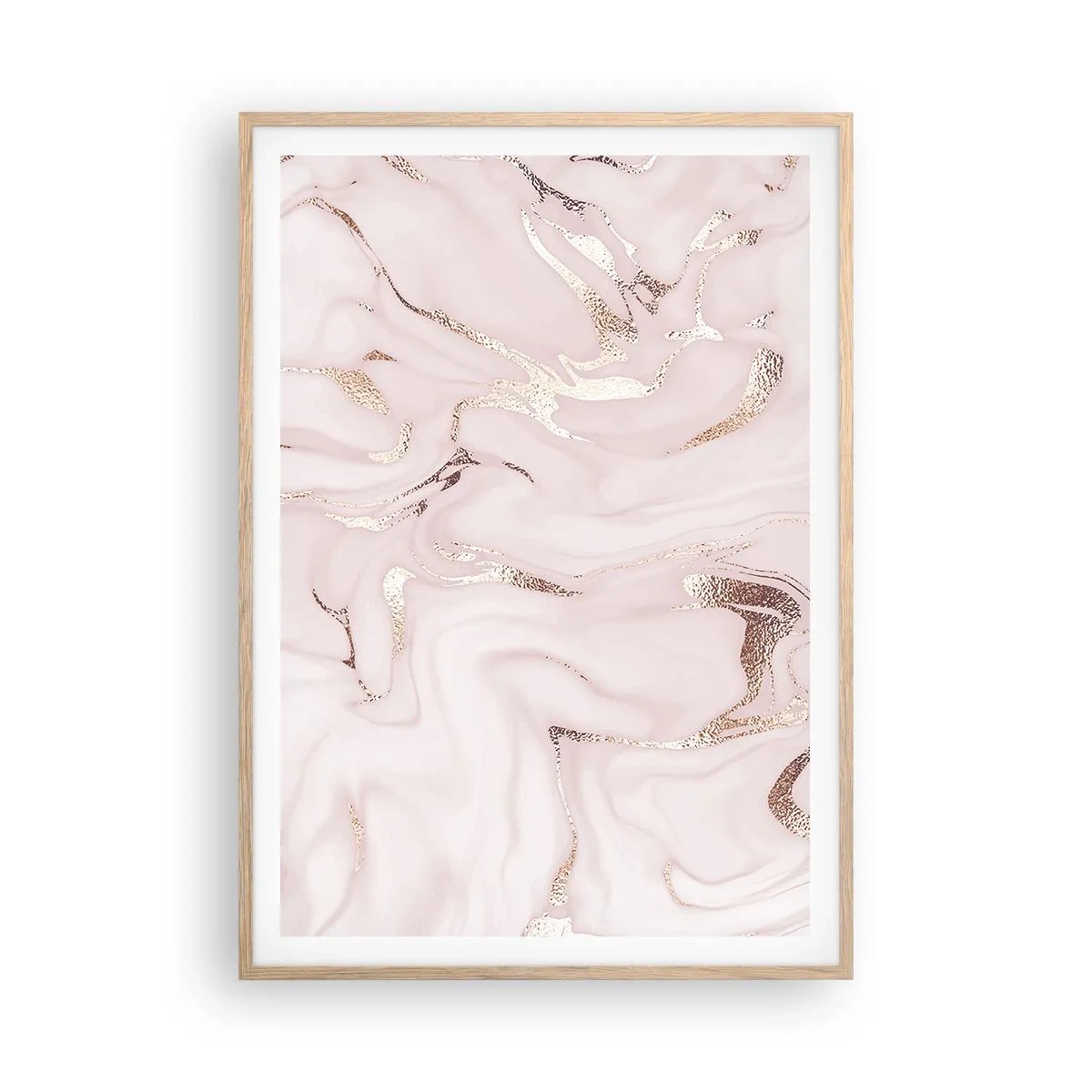 Pôster com moldura de carvalho claro - Num lenço cor-de-rosa - 70x100 cm