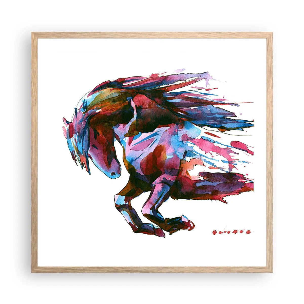 Pôster com moldura de carvalho claro - Em êxtase - 60x60 cm