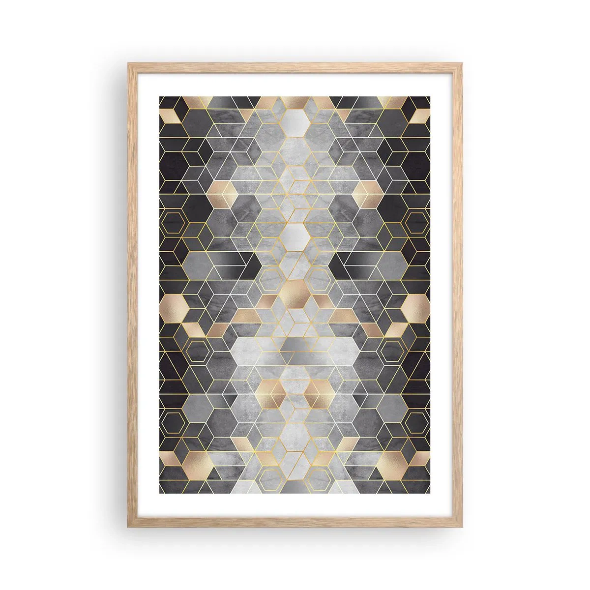 Pôster com moldura de carvalho claro - Composição do diamante - 50x70 cm