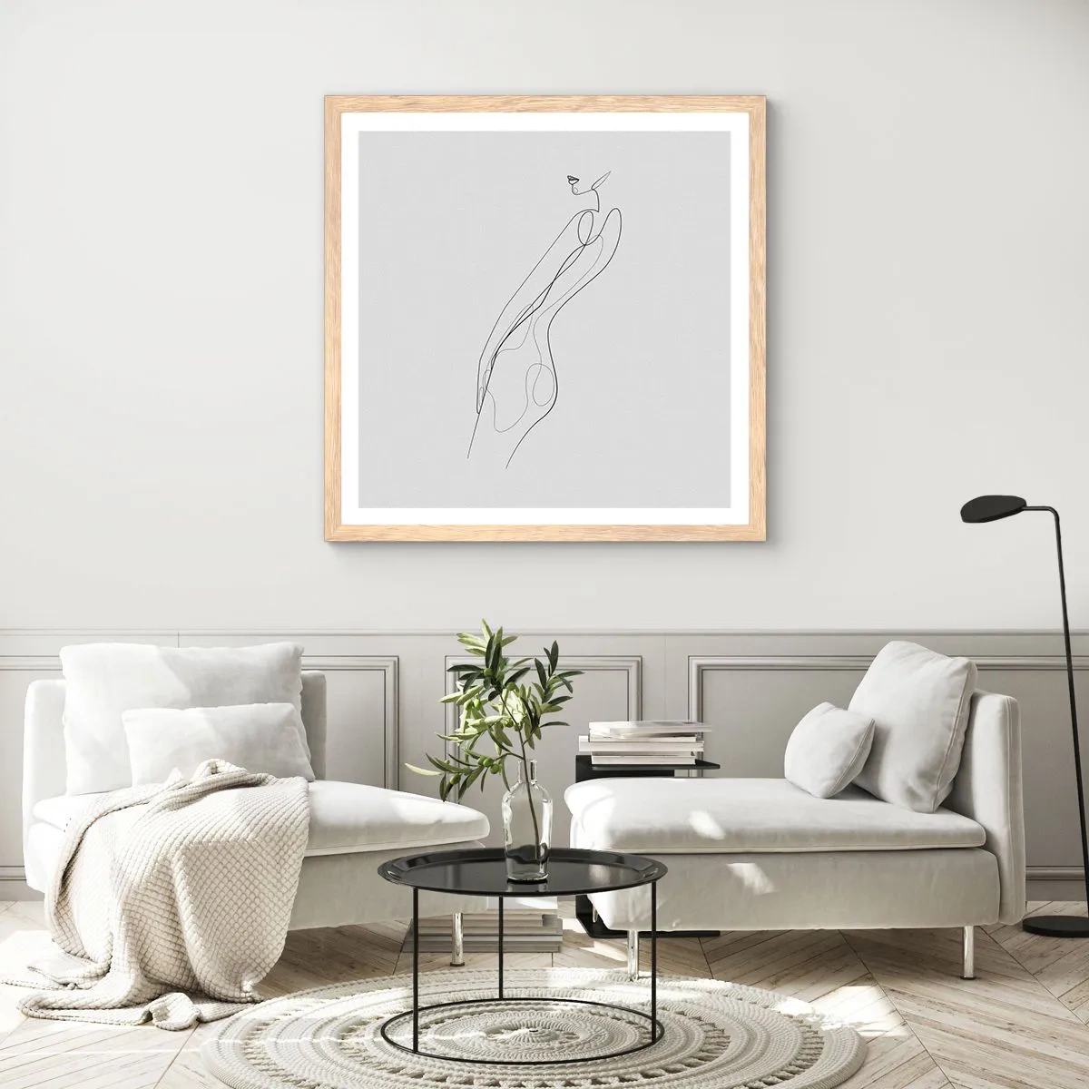 Pôster com moldura de carvalho claro - Apenas uma promessa - 40x40 cm