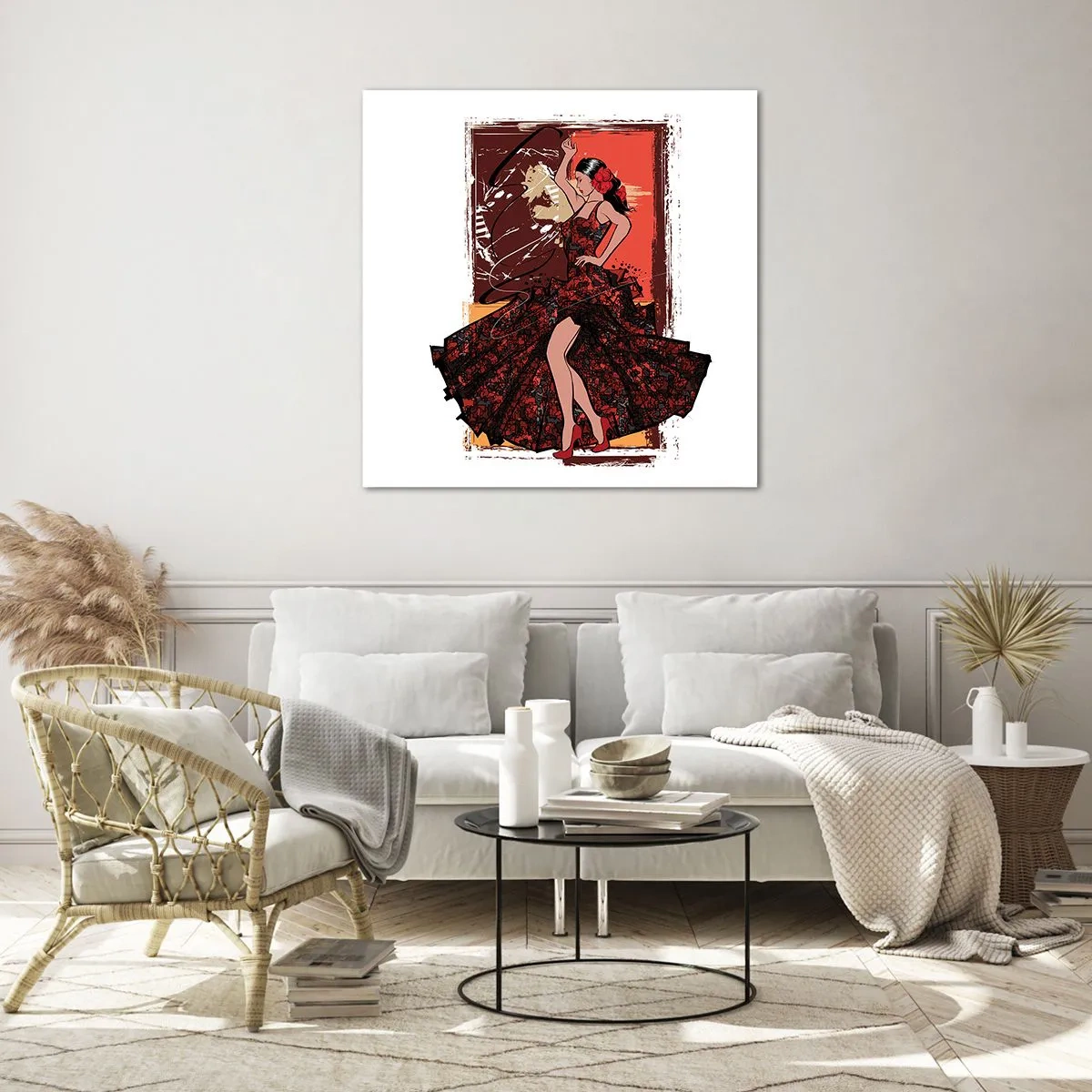 Quadro em vidro - No ritmo do coração - 40x40 cm