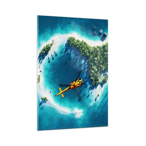 Quadro em vidro - Compre uma ilha para si - 80x120 cm