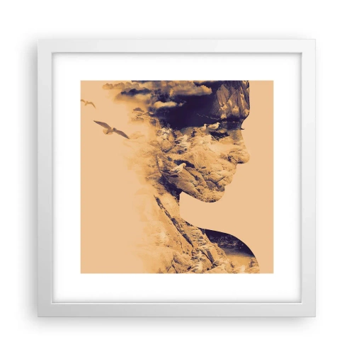 Pôster em moldura branca - Linda por natureza - 30x30 cm