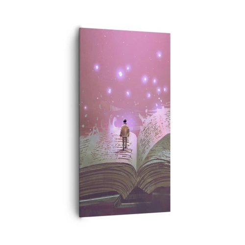 Quadro em tela - Um convite para outro mundo - leia! - 65x120 cm