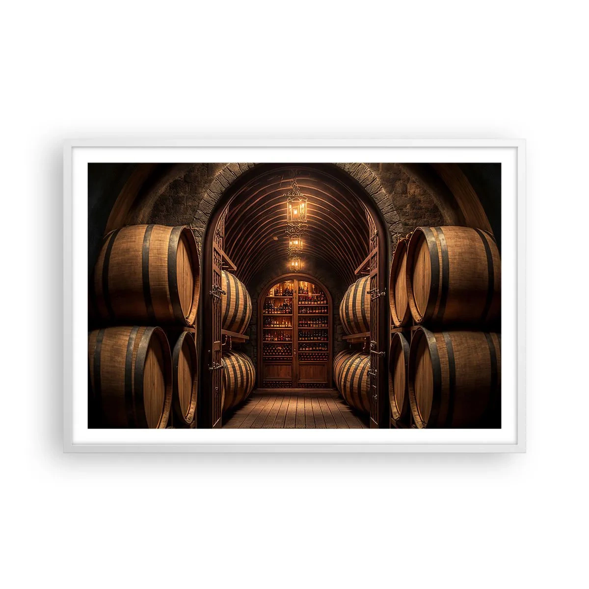 Pôster em moldura branca - Porão atmosférico - 91x61 cm