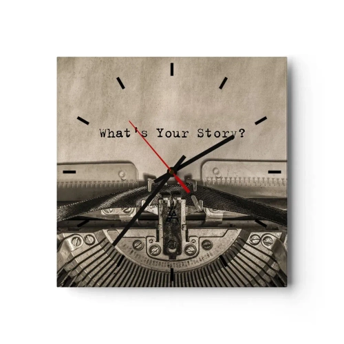 Relógio de parede - Relógio em vidro - Conta-me - 40x40 cm