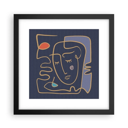 Pôster com moldura preta - Nos pensamentos - 30x30 cm