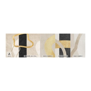 Amostra de papel de parede Premium Canvas - Formas em loop - Art Deco, Minimalismo, Abstracionismo - 100x30 cm