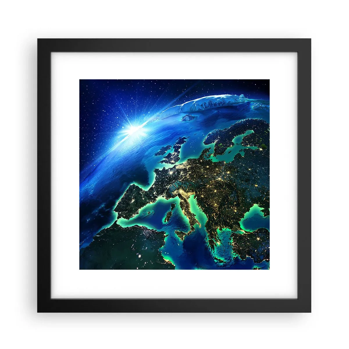 Pôster com moldura preta - Uma Europa cintilante - 30x30 cm