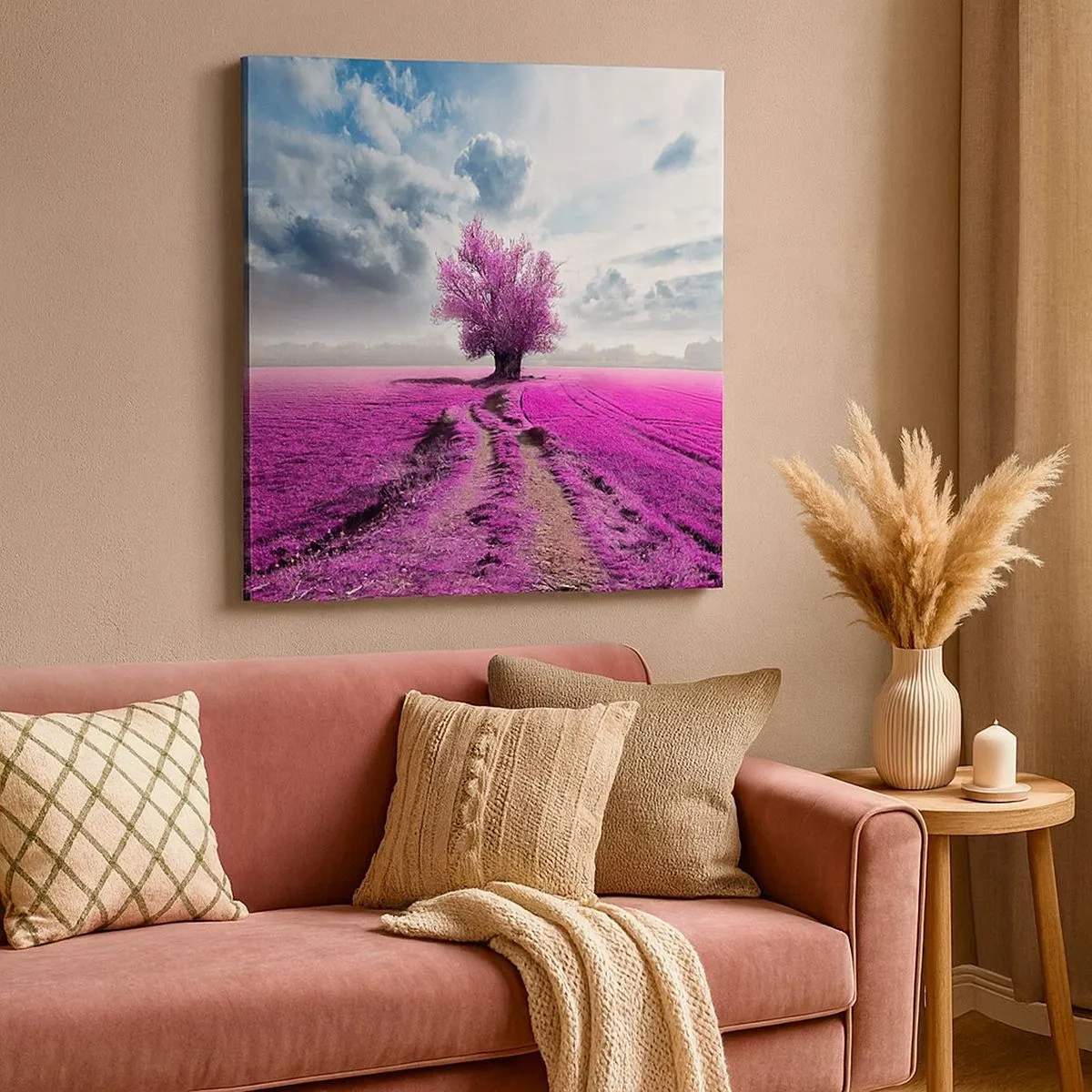 Quadro em tela - Charmosa charneca - 30x30 cm