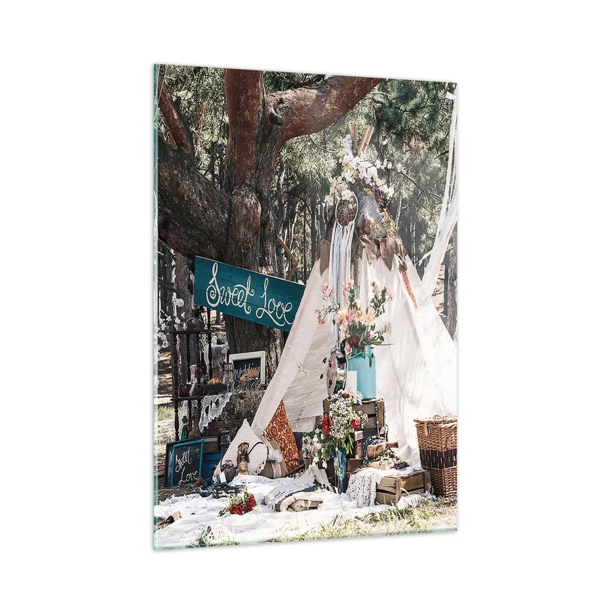 Quadro em vidro - Make love… - 50x70 cm