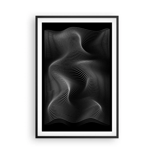 Pôster com moldura preta - Dança de luz no espaço - 61x91 cm