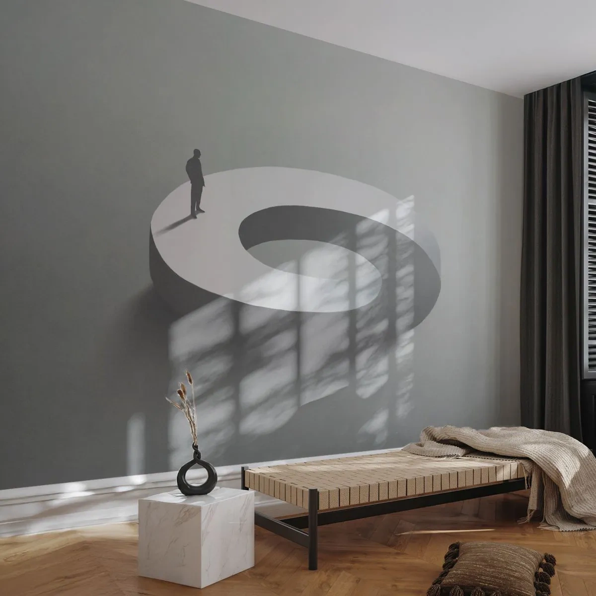 Papel de Parede Premium Sand - Seja inteligente - Homem, 3D, Homem de negocios - 150x105 cm