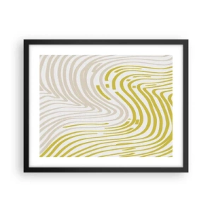 Pôster com moldura preta - Uma composição com uma curvatura suave - 50x40 cm