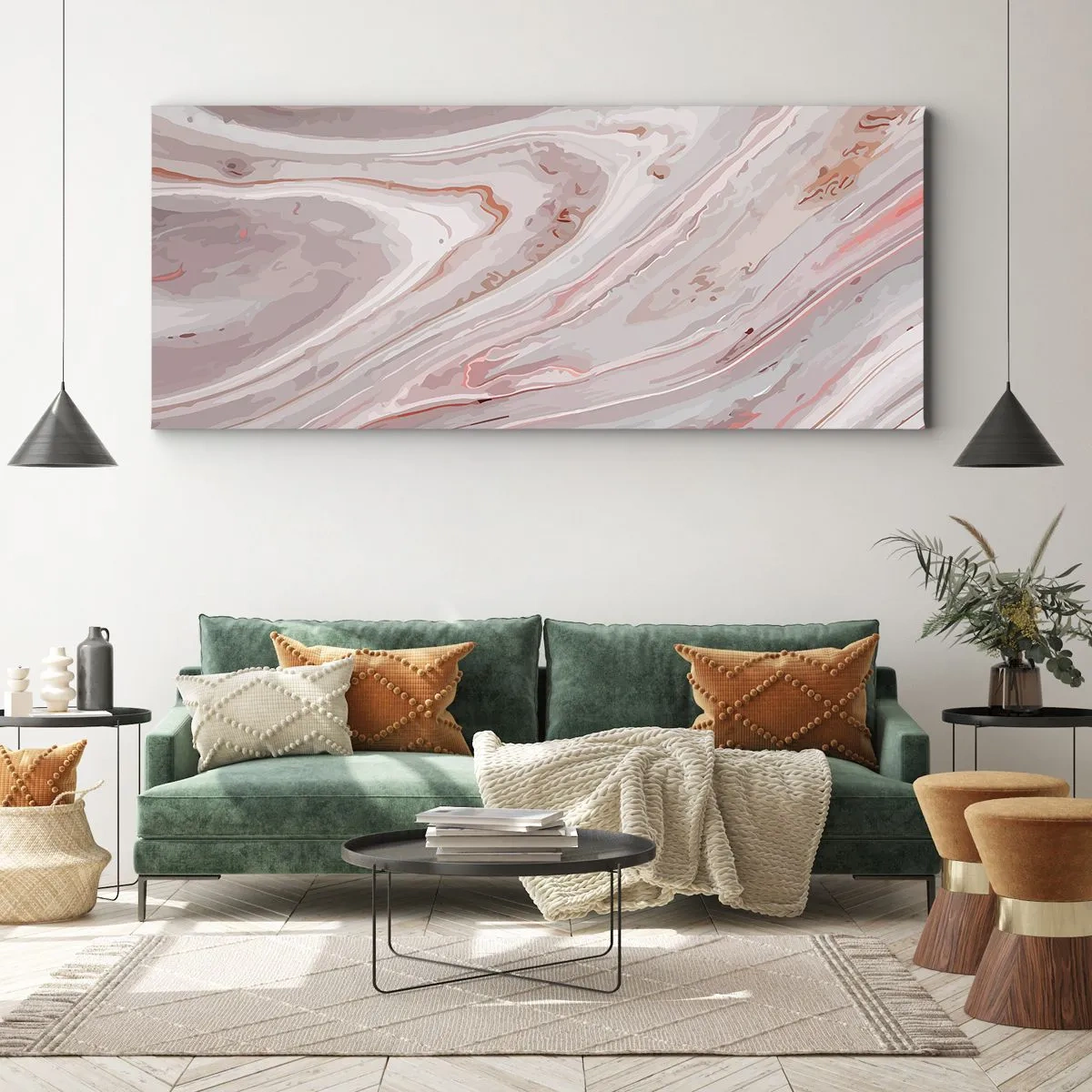 Quadro em tela - Rosa líquido - 120x50 cm
