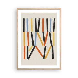 Pôster com moldura de carvalho claro - Composição ao nível - 50x70 cm