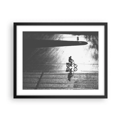 Pôster com moldura preta - Em frente, pela cidade - 50x40 cm