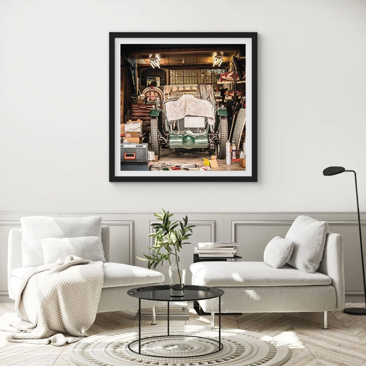 Pôster com moldura preta - De volta ao passado - 60x60 cm