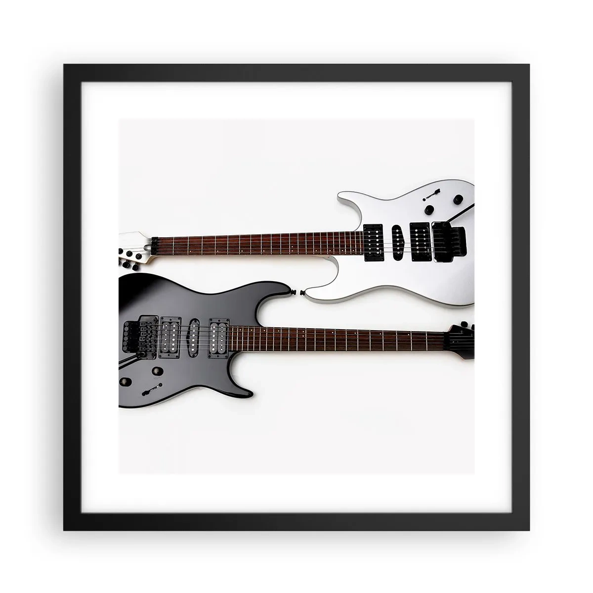 Pôster com moldura preta - Harmonia das formas - 40x40 cm