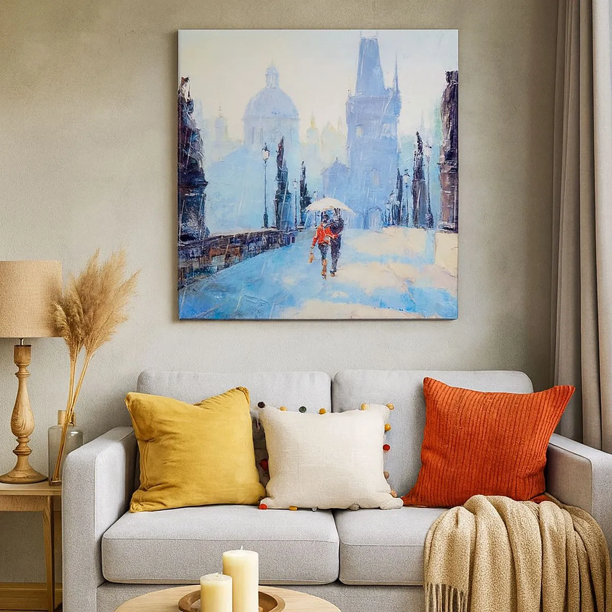 Quadro em tela - A chuva deve ter nos encantado - 30x30 cm