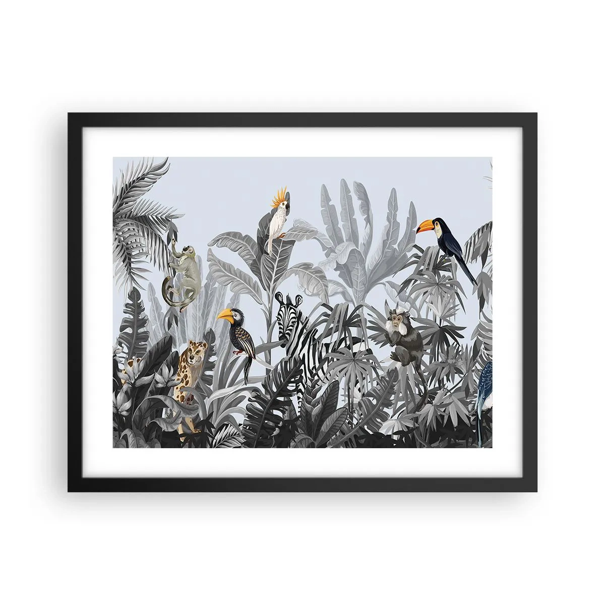 Pôster com moldura preta - Conto de fadas africano - 50x40 cm