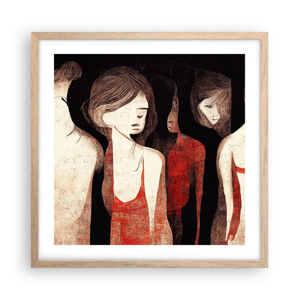 Pôster com moldura de carvalho claro - Madonas das trevas - 50x50 cm