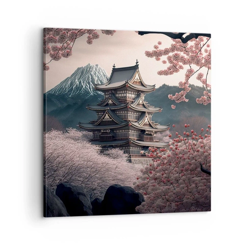 Quadro em tela - A terra da flor de cerejeira - 60x60 cm