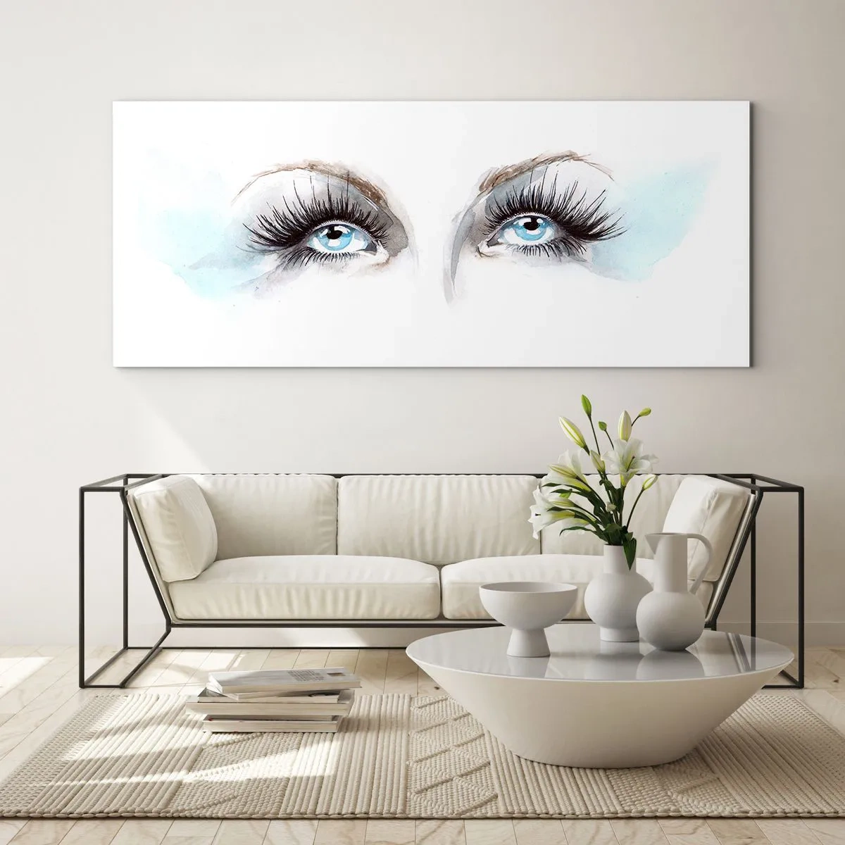 Quadro em vidro - Olhos de anjo? - 90x30 cm