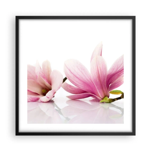 Pôster com moldura preta - Suave como um sopro de primavera - 50x50 cm